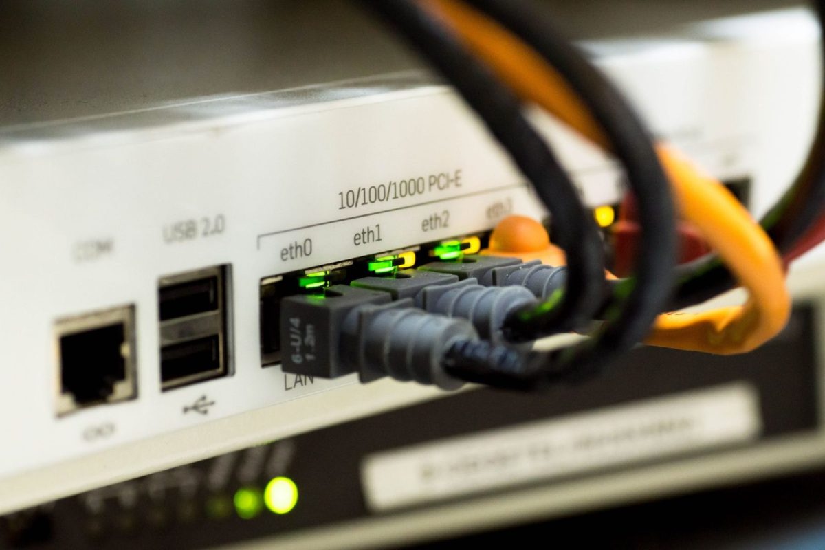 Home Wi-Fi router near a solar inverter for monitoring connectivity