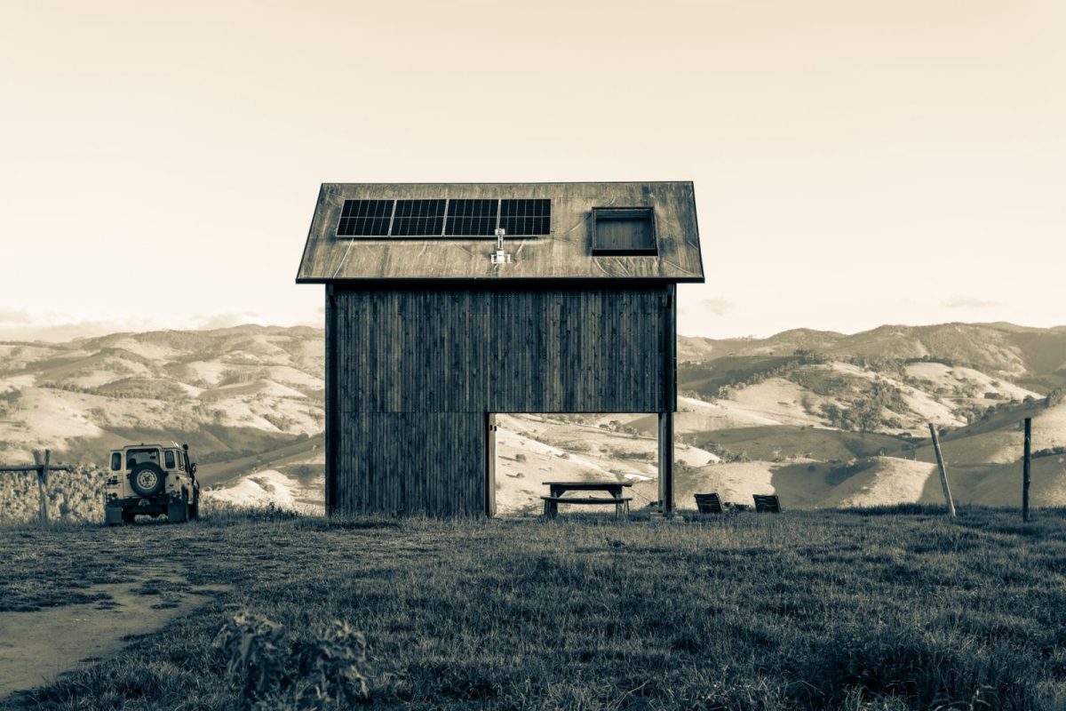 Off-grid solar battery bank wired for a home power system