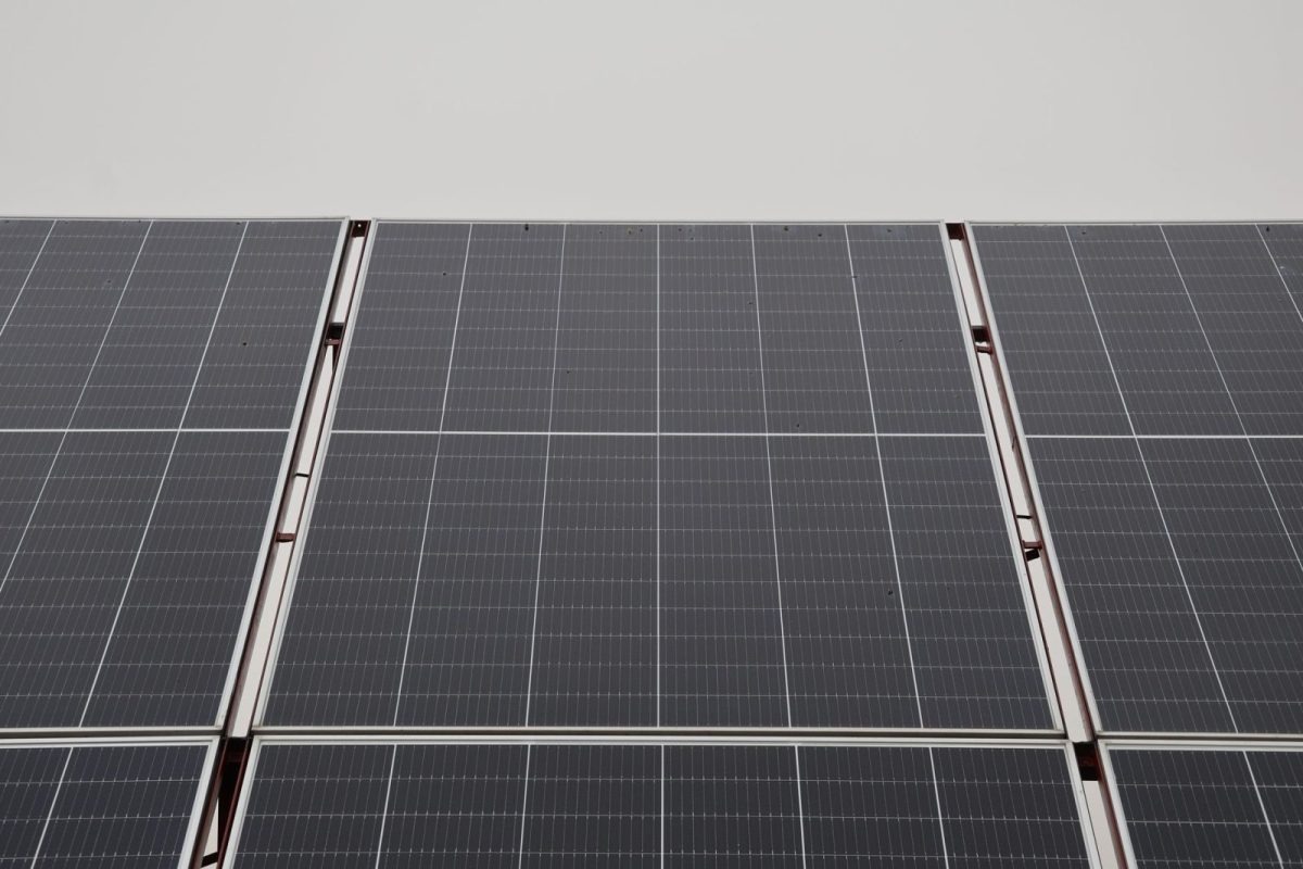 Solar inverter screen showing live power output readings