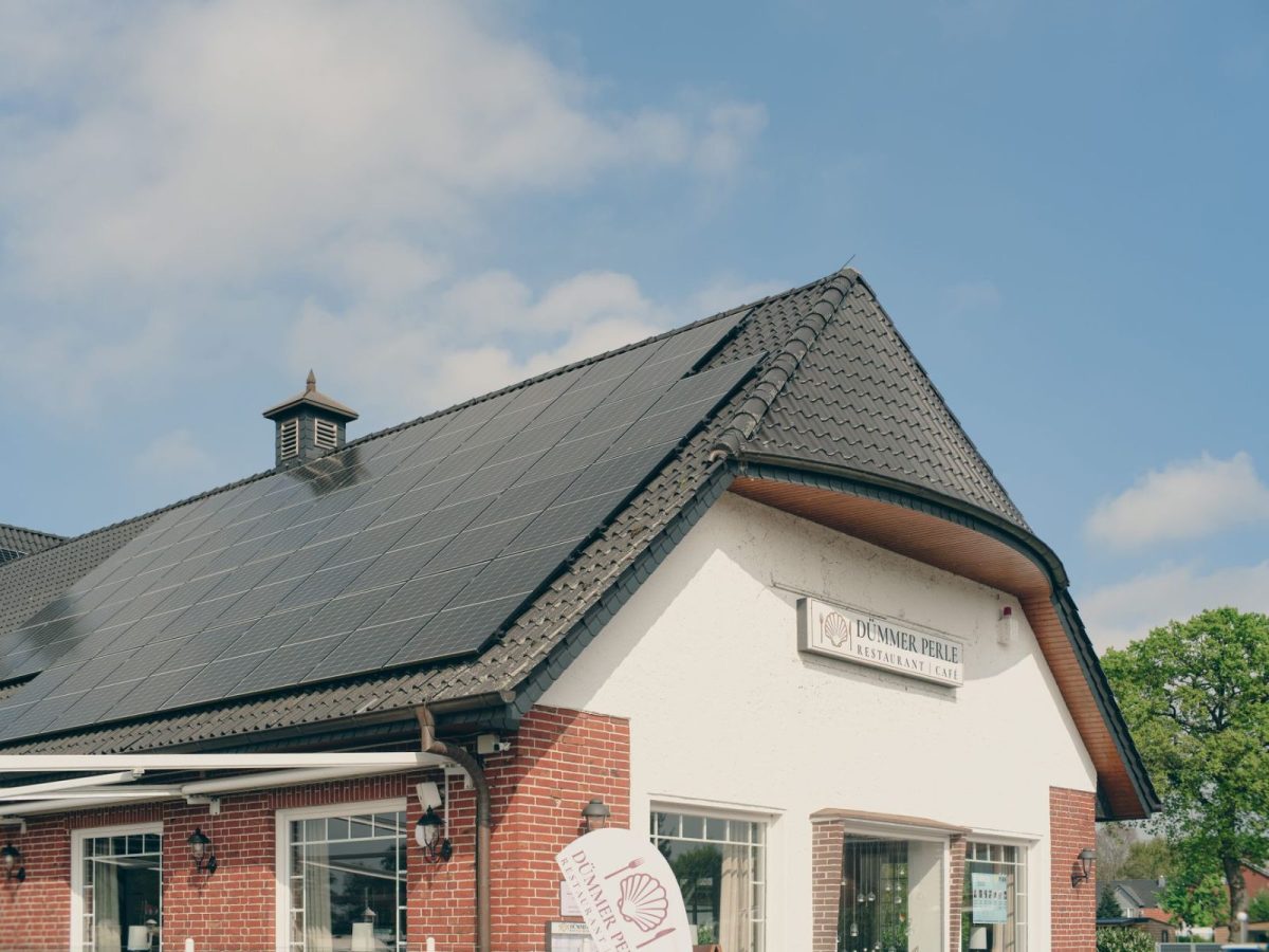 Rooftop solar panels connected to a home solar system
