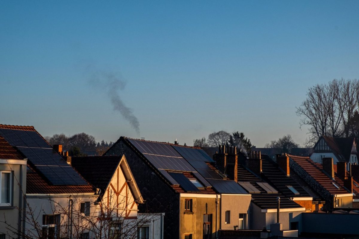 Monocrystalline solar panels installed on an Indian home rooftop