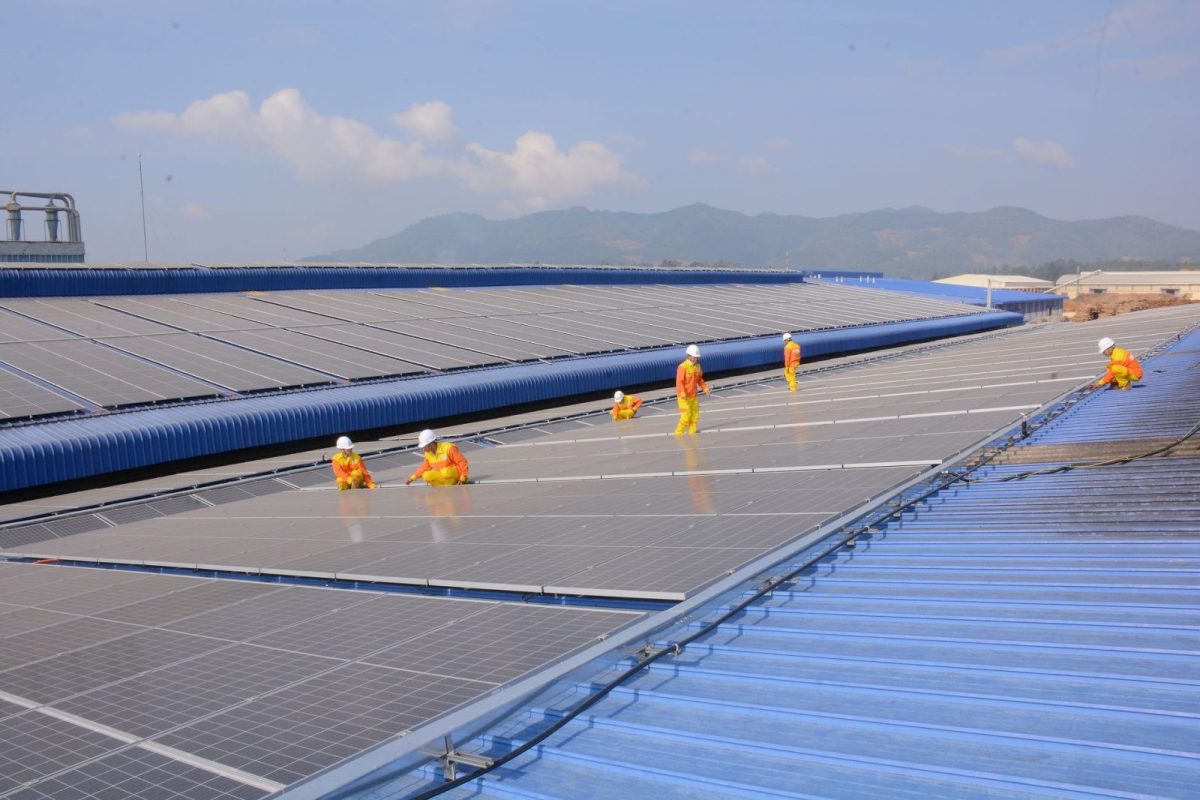 Rooftop solar panel array connected to the home inverter system