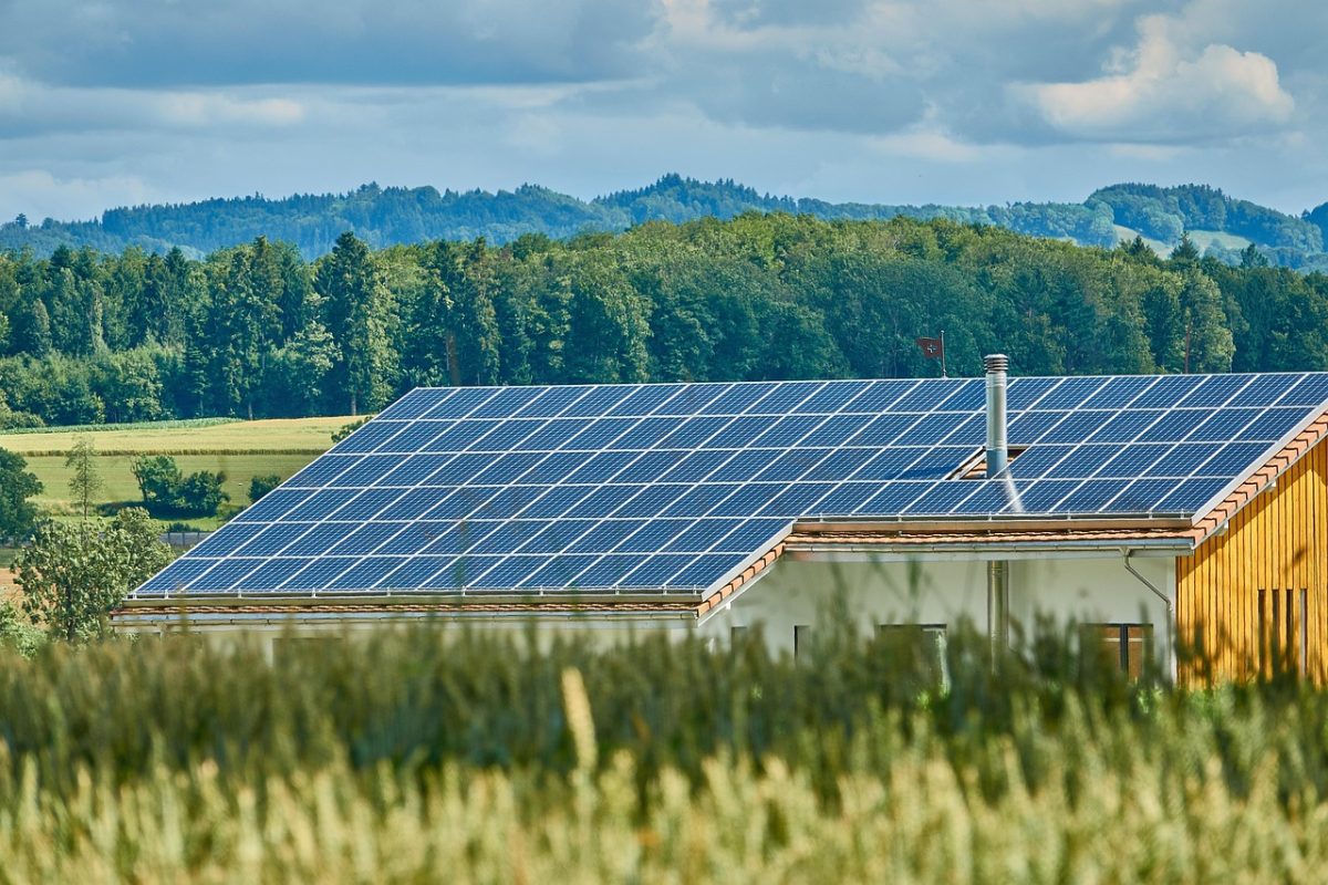 Rooftop solar panels installed on an Indian home