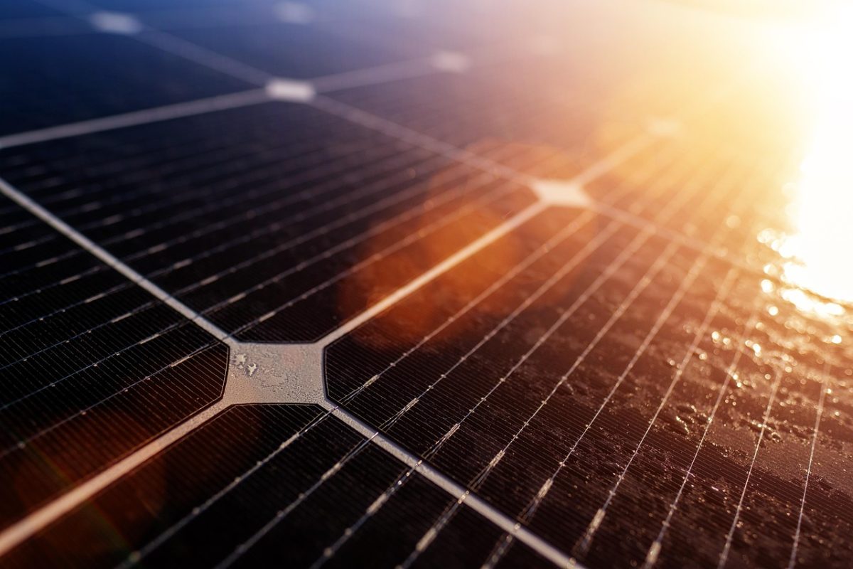 Rooftop solar panels on an Indian home connected to the grid