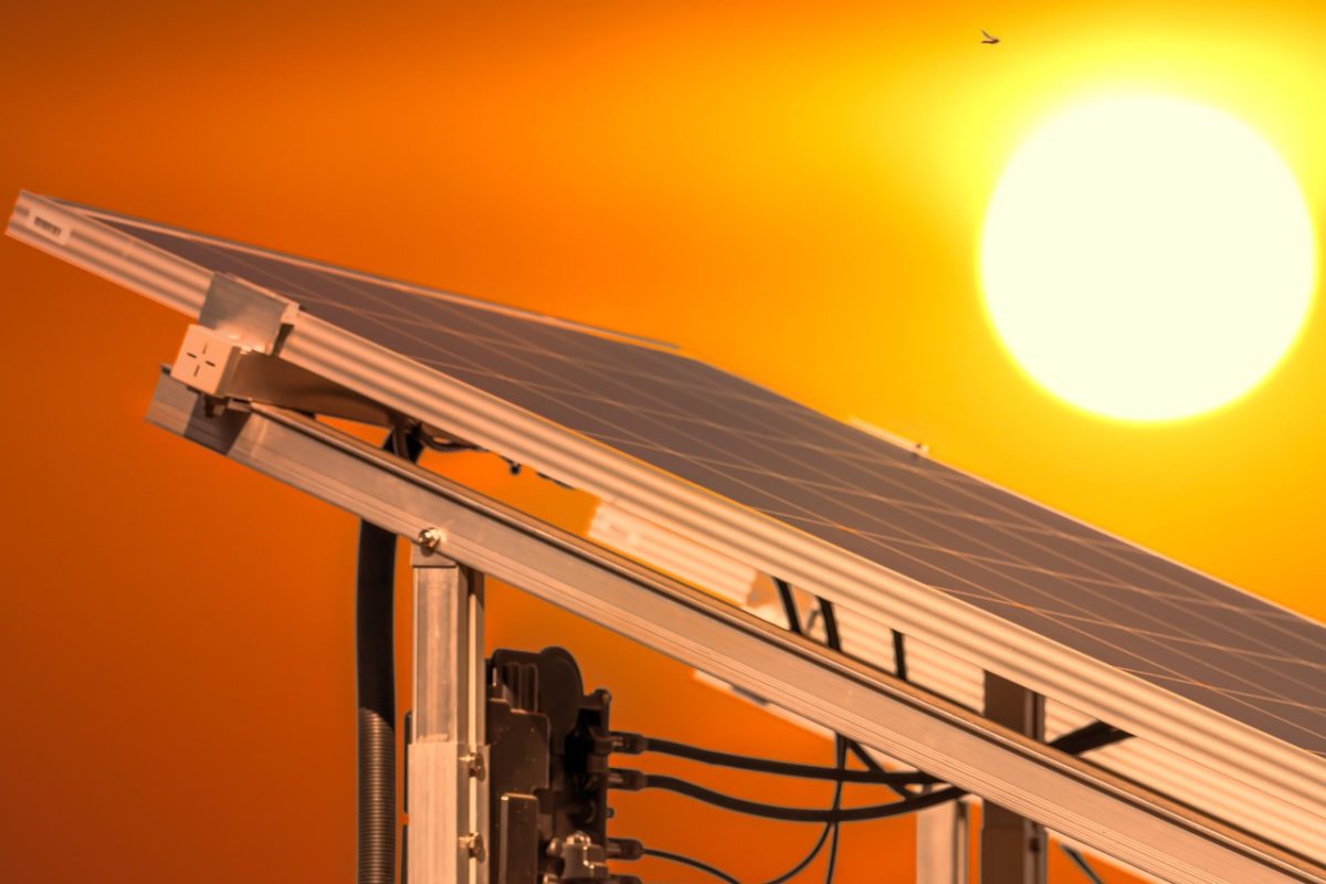 Rooftop solar array feeding data into a remote monitoring portal